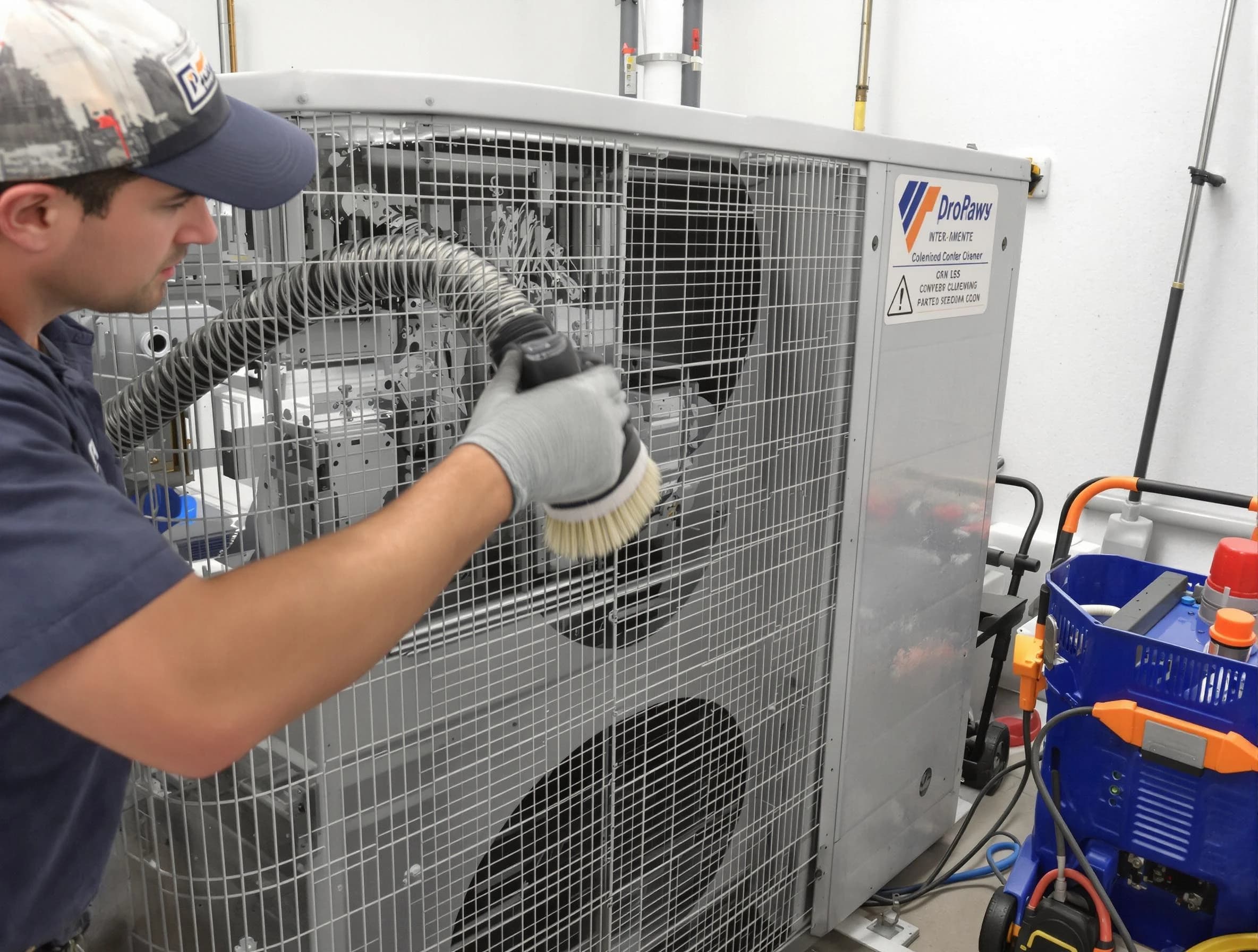 Wellsville Air Duct Cleaning specialist performing precision AC coil cleaning for improved system performance in Wellsville