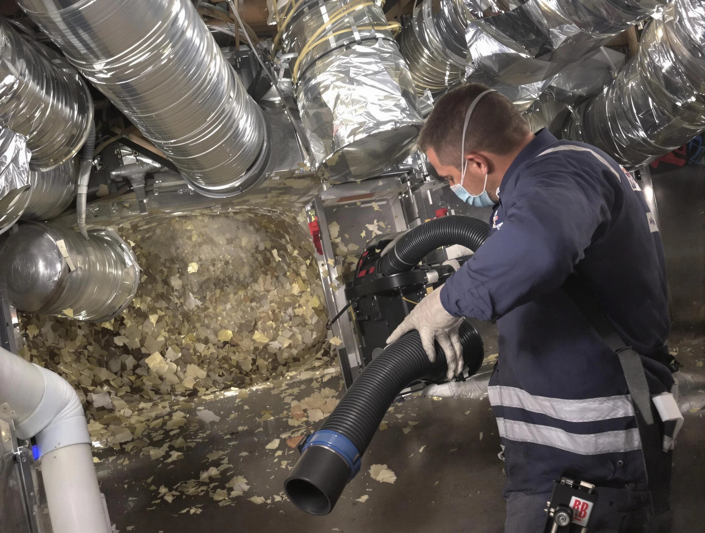 Wellsville Air Duct Cleaning specialist operating negative pressure cleaning equipment for thorough duct maintenance in Wellsville