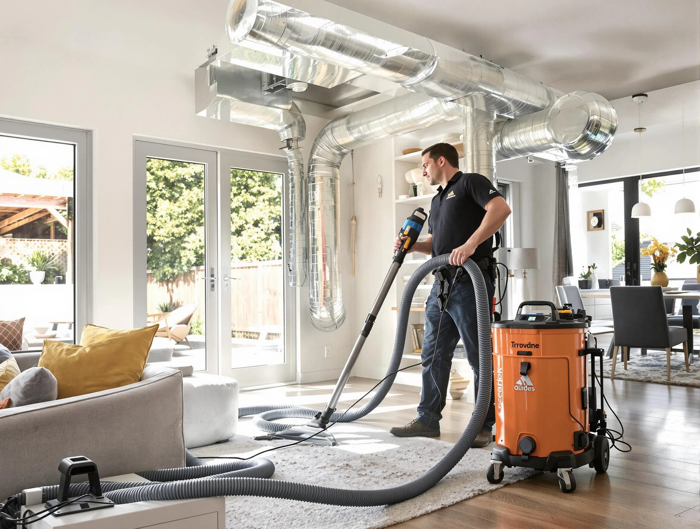 Wellsville Air Duct Cleaning specialist performing thorough residential duct cleaning using advanced equipment in Wellsville